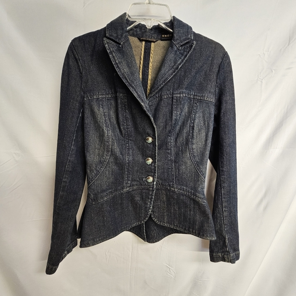 Deréon Dark Denim Jacket Beyoncé Y2K 2000's Embroidered Designer Large